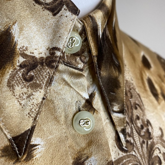 ESCADA Silk Charmeuse baroque animal print talk button down shirt blouse size 36 - Picture 7 of 14